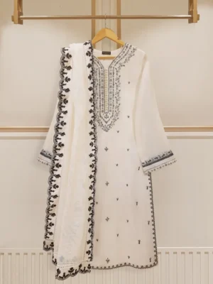 Agha Noor Official S107837 Two Piece- Pure Cotton Net Shirt With Dupatta