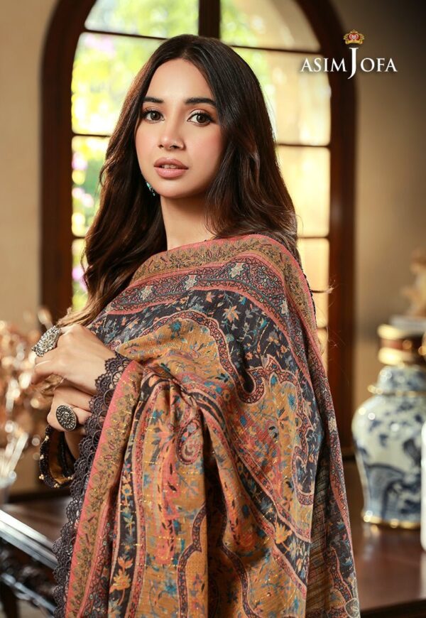 (product) Asim Jofa AJAW-10 Aira and Asra Winter Shawl Collection
