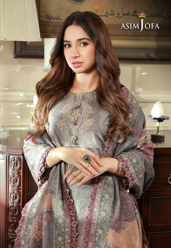 (product) Asim Jofa AJAW-08 Aira and Asra Winter Shawl Collection