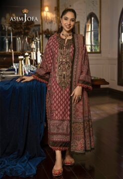 (product) Asim Jofa AJAW-07 Aira and Asra Winter Shawl Collection