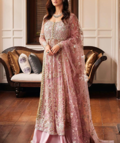 Mushq Luster Embroidered Net 3 Piece Suit