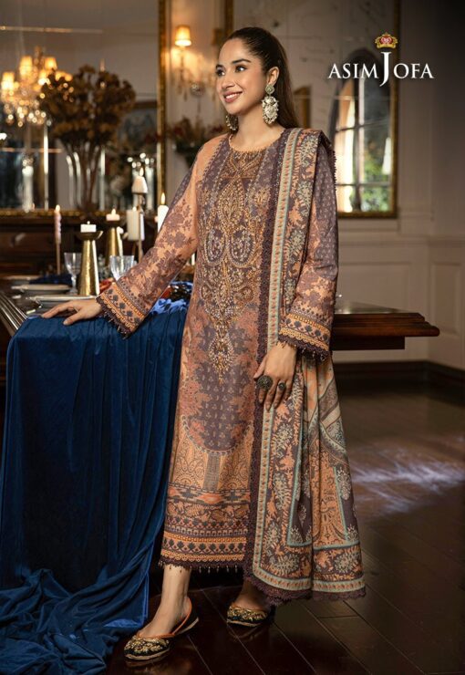 (product) Asim Jofa AJAW-09 Aira and Asra Winter Shawl Collection
