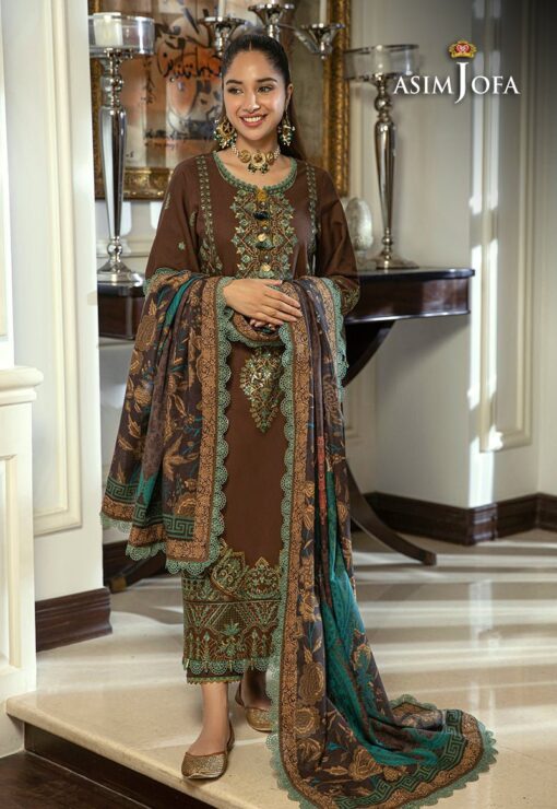 (product) Asim Jofa AJAW-01 Aira and Asra Winter Shawl Collection