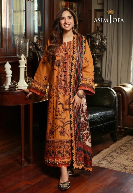 (product) Asim Jofa AJAW-04 Aira and Asra Winter Shawl Collection