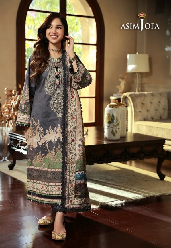 (product) Asim Jofa AJAW-06 Aira and Asra Winter Shawl Collection