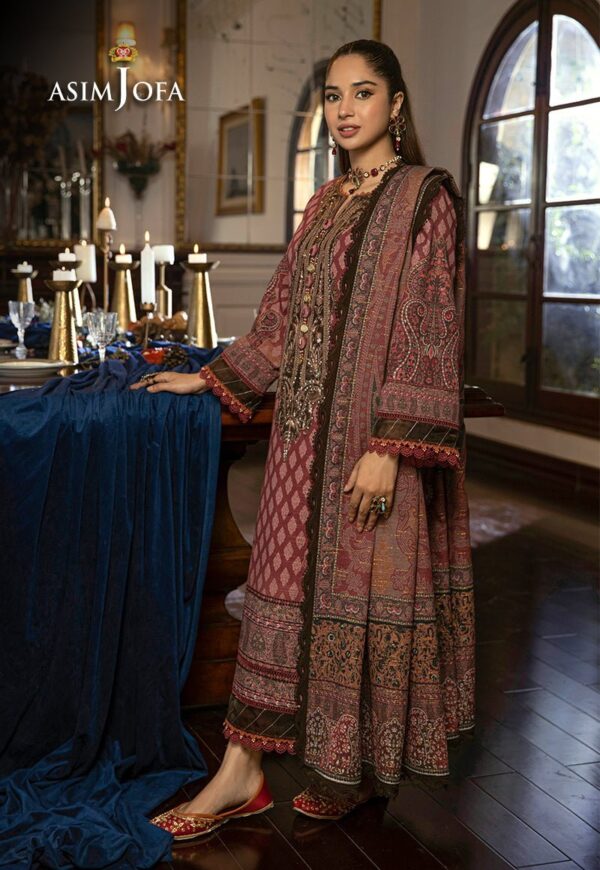 (product) Asim Jofa AJAW-07 Aira and Asra Winter Shawl Collection