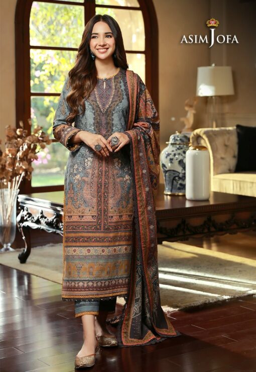 (product) Asim Jofa AJAW-10 Aira and Asra Winter Shawl Collection
