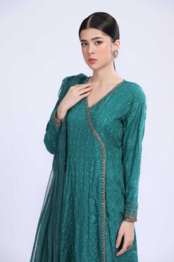 (product) Maria B Green Dw-W23-113 Casuals Wear