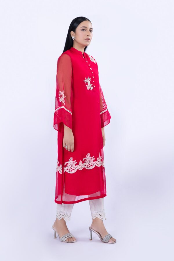 Maria B Shirt Coral Pink MB-F23-407 Basics Formal 2 Piece Suits