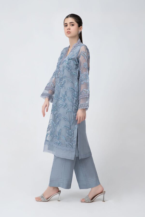 Maria B Shirt Greyish Blue MB-F23-413 Basics Formal 2 Piece Suits