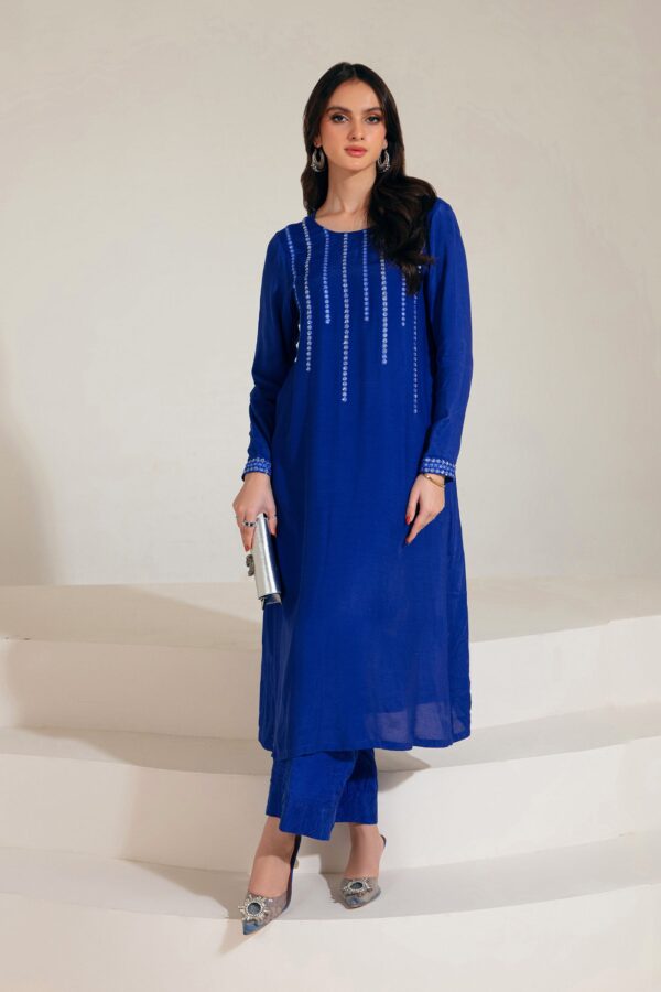Maria B Suit Elecrtic Blue MB-F23-417 Basics Formal 2 Piece Suits