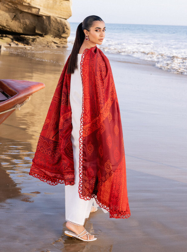 (product) Zainab Chotani Embroidered Chikankari Lawn Chunari 3 Piece Suit Cultural Outfit 2024