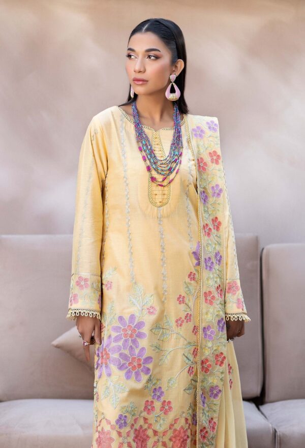 (product) Adan Libas Embroidered Lawn 5845 3 Piece Suit Cultural Outfit 2024