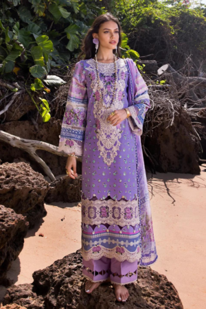 (product) Elaf Embroidered Lawn Esl-04a Mademoiselle 3 Piece Suit Cultural Outfit 2024