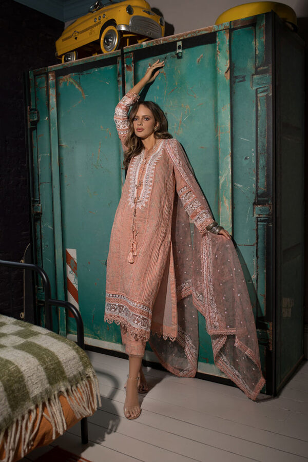 (product) Sobia Nazir Embroidered Lawn Design 1a 3 Piece Suit Cultural Outfit 2024