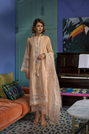 (product) Sobia Nazir Embroidered Lawn Design 1b 3 Piece Suit Cultural Outfit 2024