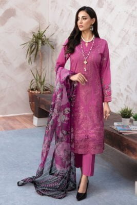 Ramsha Embroidered Lawn L-909 3 Piece Suit Cultural Outfit 2024
