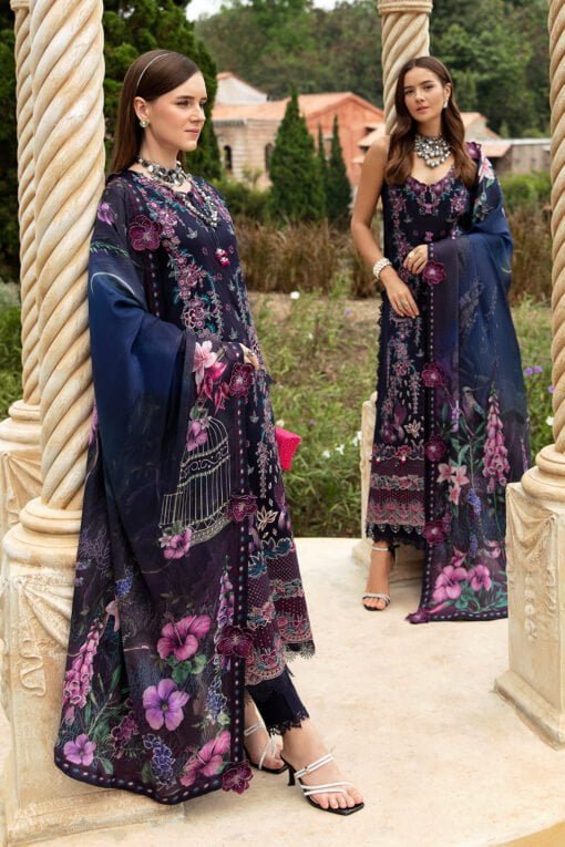 Ramsha Embroidered Lawn Z-803 3 Piece Suit Cultural Outfit 2024