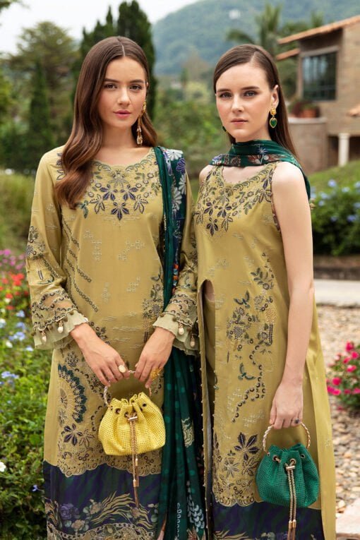 Ramsha Embroidered Lawn Z-804 3 Piece Suit Cultural Outfit 2024