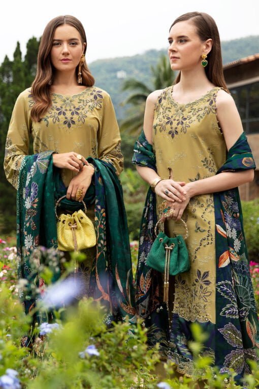 Ramsha Embroidered Lawn Z-804 3 Piece Suit Cultural Outfit 2024