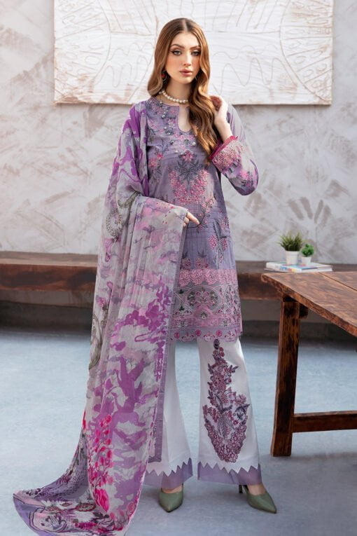 (Product) Ramsha Embroidered Lawn L-906 3 Piece Suit Cultural Outfit 2024