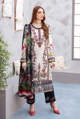 (product) Ramsha Embroidered Lawn L-911 3 Piece Suit Cultural Outfit 2024