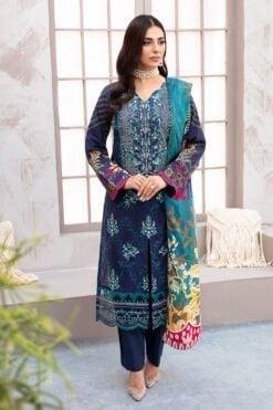 (product) Ramsha Embroidered Lawn L-903 3 Piece Suit Cultural Outfit 2024