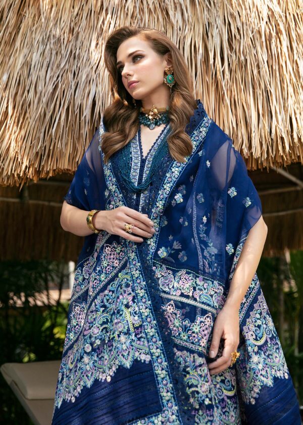 (product) Kanwal Malik Embroidered Lawn Rohma 3 Piece Suit Cultural Outfit 2024