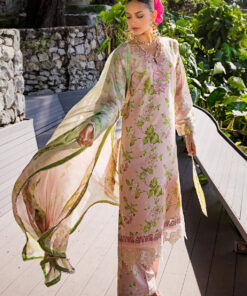 (product) Elaf Embroidered Lawn Esl-05b Delight Drape 3 Piece Suit Cultural Outfit 2024