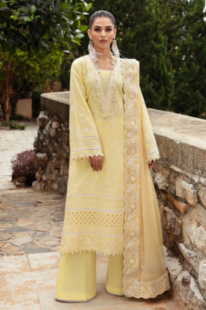 (product) Gulaal Embroidered Lawn Valeria 3 Piece Suit Cultural Outfit 2024
