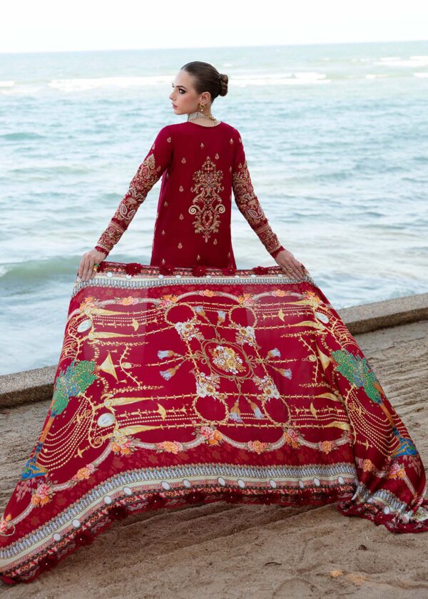 (product) Kanwal Malik Embroidered Lawn Rose 3 Piece Suit Cultural Outfit 2024