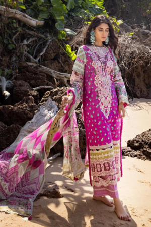 (product) Elaf Embroidered Lawn Esl-04b Enchantment 3 Piece Suit Cultural Outfit 2024