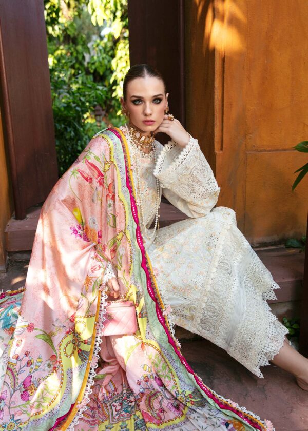 (product) Kanwal Malik Embroidered Lawn Daisy 3 Piece Suit Cultural Outfit 2024