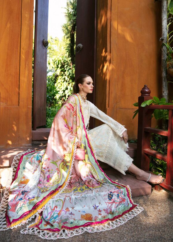 (product) Kanwal Malik Embroidered Lawn Daisy 3 Piece Suit Cultural Outfit 2024
