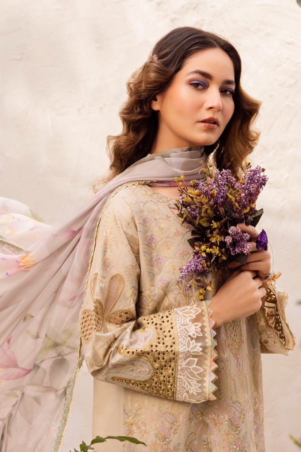 (product) Iznik Embroidered Lawn Dl-03 3 Piece Suit Cultural Outfit 2024