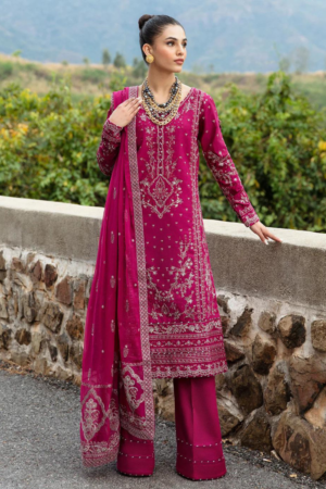 (product) Gulaal Embroidered Lawn Armeria 3 Piece Suit Cultural Outfit 2024