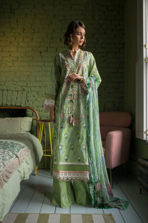(product) Sobia Nazir Embroidered Lawn Design 8b 3 Piece Suit Cultural Outfit 2024