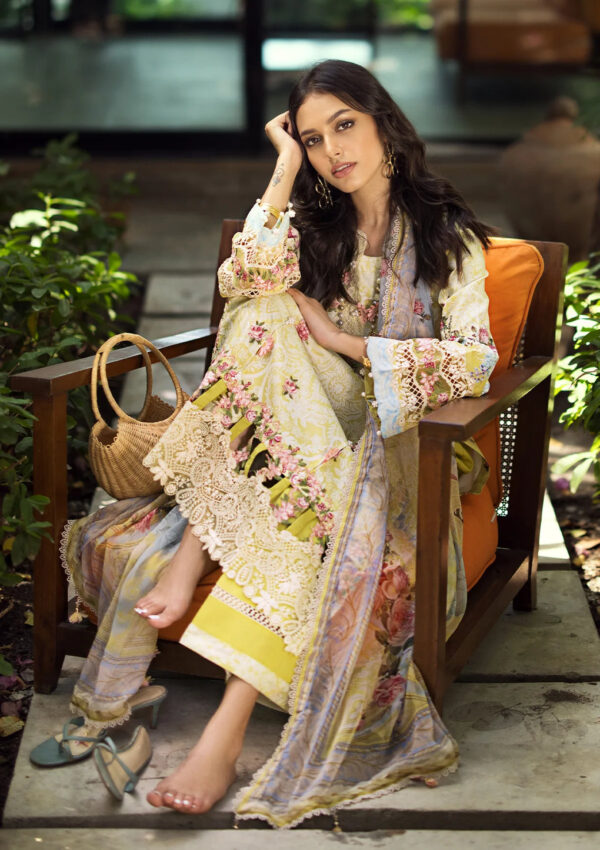 (product) Elaf Embroidered Lawn Esl-02a Pixie Dust 3 Piece Suit Cultural Outfit 2024