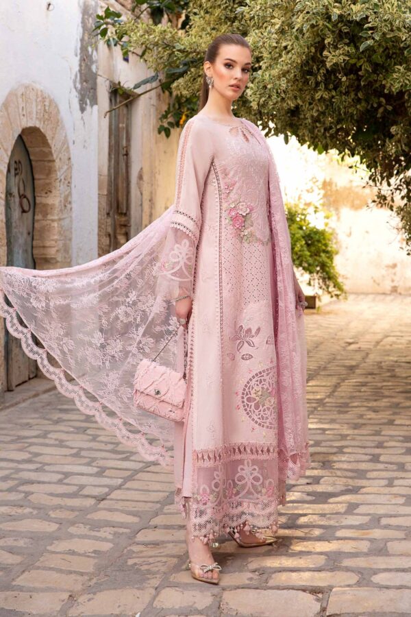 (product) Maria B Embroidered Lawn D-2411-A 3 Piece Suit Cultural Outfit 2024