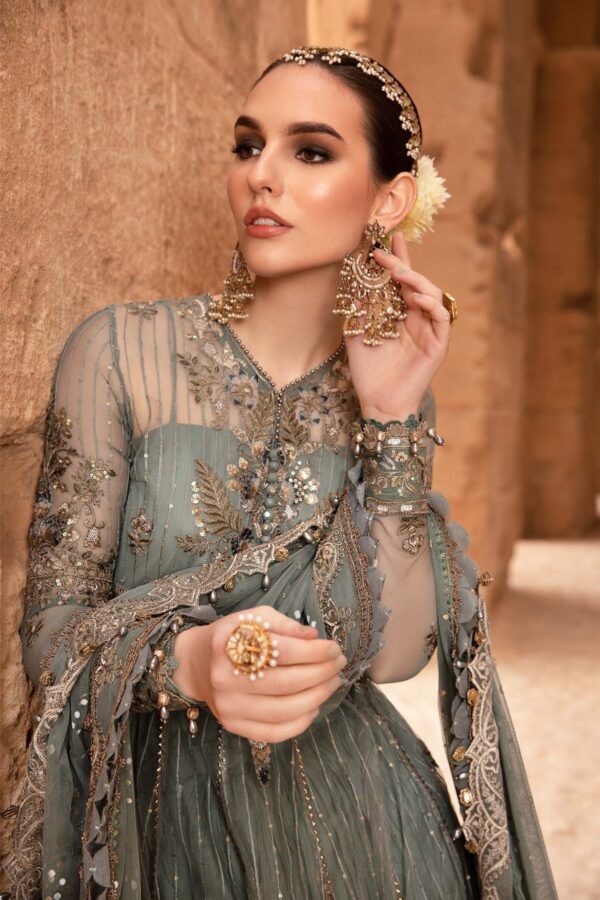 (product) Maria B Embroidered Net D-2403-A 3 Piece Suit Cultural Outfit 2024
