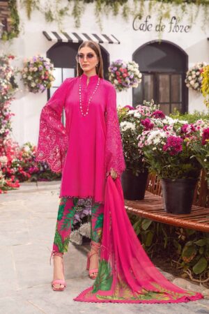 (product) Maria B Printed Lawn Mpt-2101-B 3 Piece Suit Cultural Outfit 2024