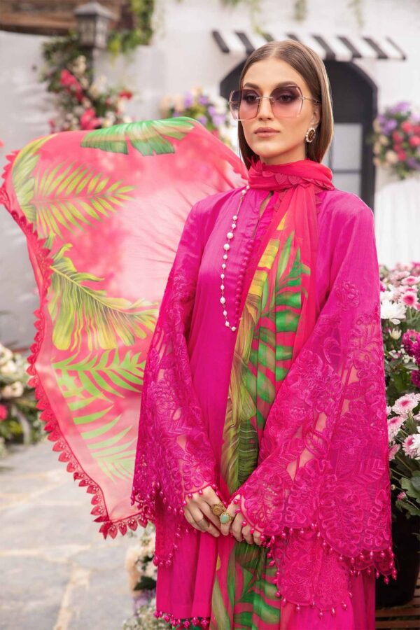 (product) Maria B Printed Lawn Mpt-2101-B 3 Piece Suit Cultural Outfit 2024