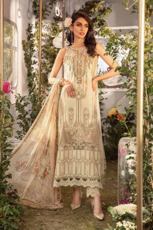 (product) Maria B Printed Lawn Mpt-2104-A 3 Piece Suit Cultural Outfit 2024