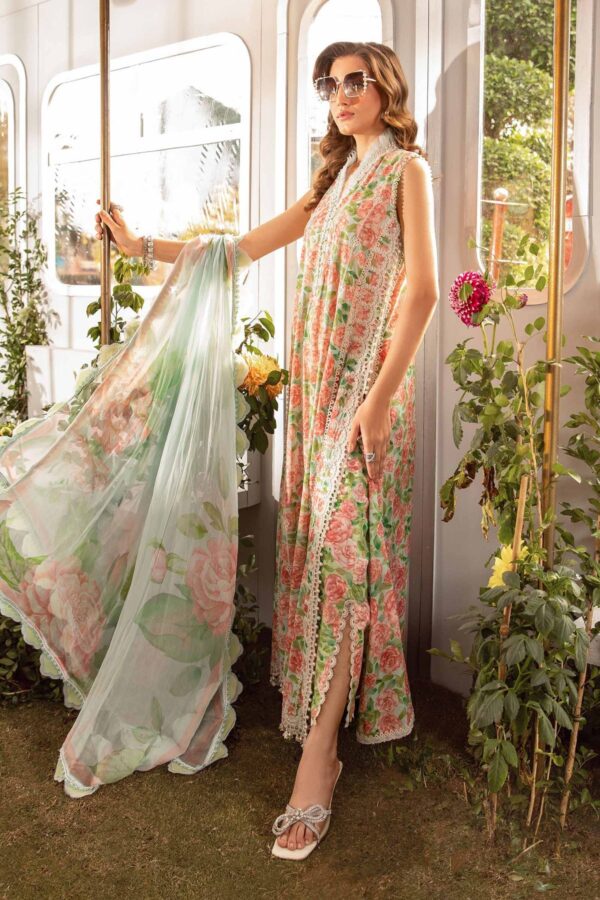 (product) Maria B Printed Lawn Mpt-2106-A 3 Piece Suit Cultural Outfit 2024