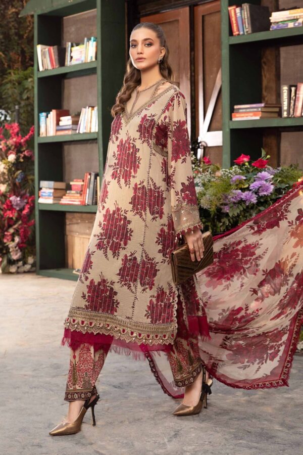 (product) Maria B Printed Lawn Mpt-2110-A 3 Piece Suit Cultural Outfit 2024