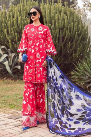 (product) Maria B Printed Lawn Mpt-2112-A 3 Piece Suit Cultural Outfit 2024