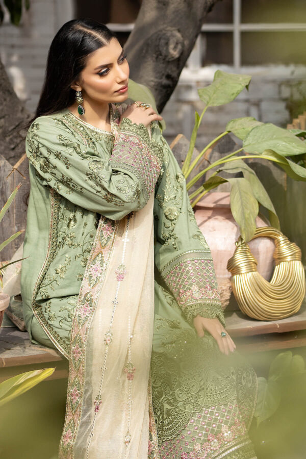 (product) Imrozai Embroidered Lawn S.L 51 Amaani 3 Piece Suit Cultural Outfit 2024