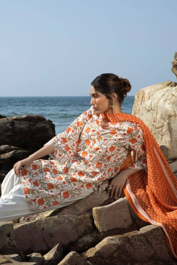 (product) Sana Safinaz Digital Printed Lawn H241-002b-2bi 3 Piece Suit Cultural Outfit 2024