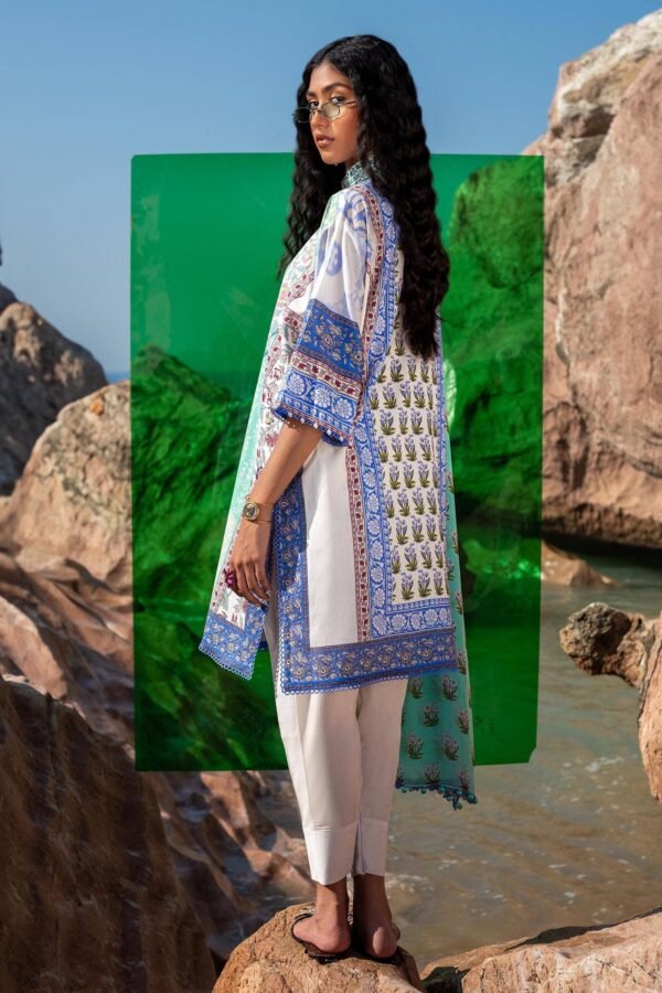 (product) Sana Safinaz Digital Printed Lawn H241-003b-2bi 3 Piece Suit Cultural Outfit 2024