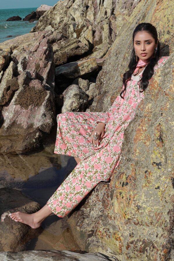(product) Sana Safinaz Digital Printed Lawn H241-004b-3cg 3 Piece Suit Cultural Outfit 2024
